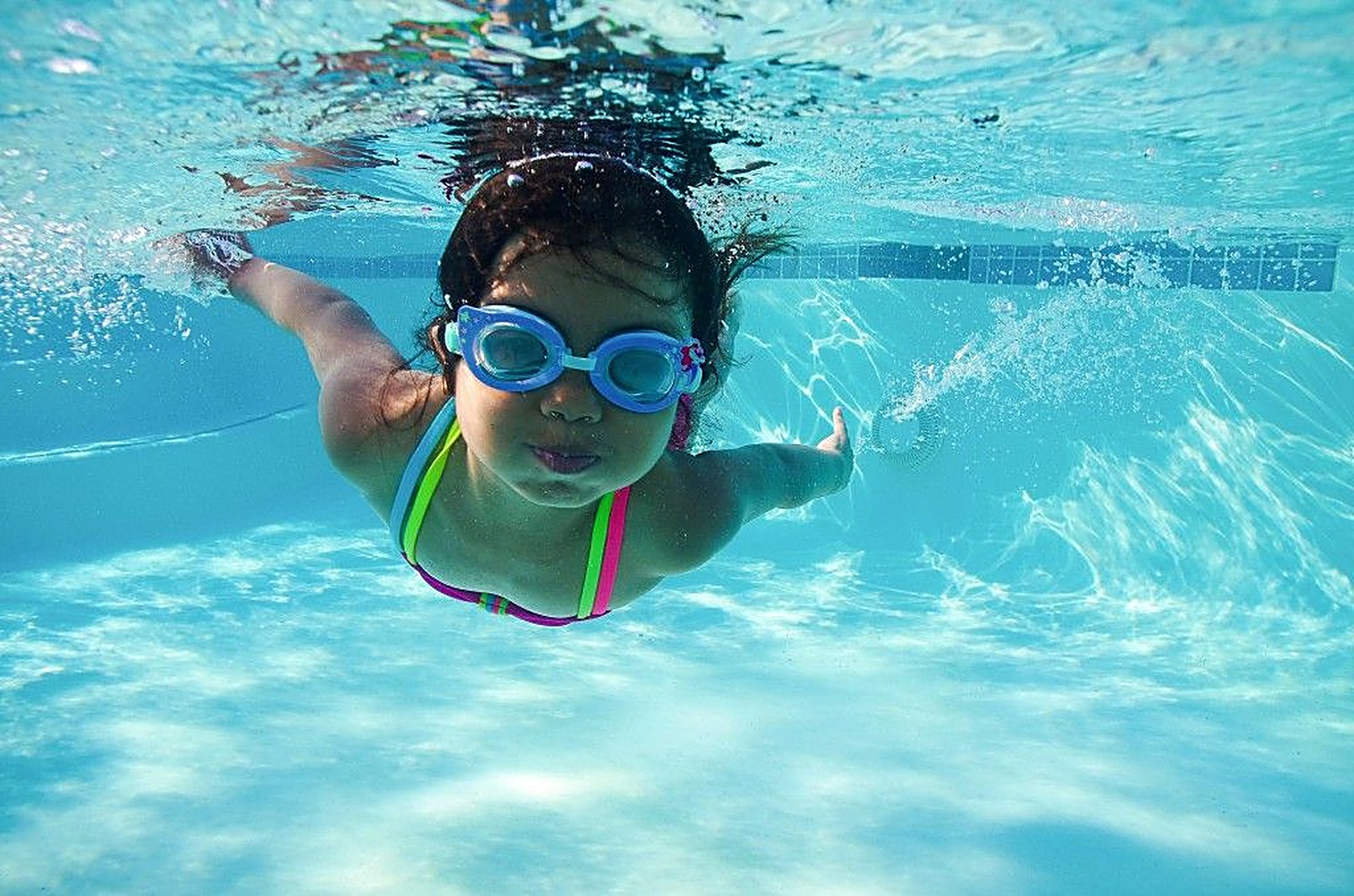 Boy swimming underwater
